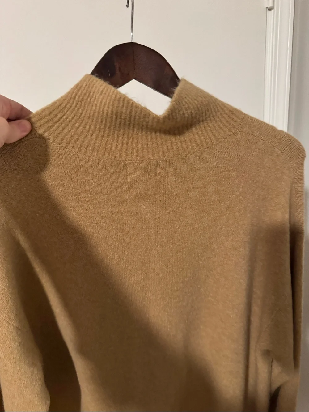 Women’s J. Crew Camel Mockneck Sweater in Extra Soft Yarn- wool and others blend